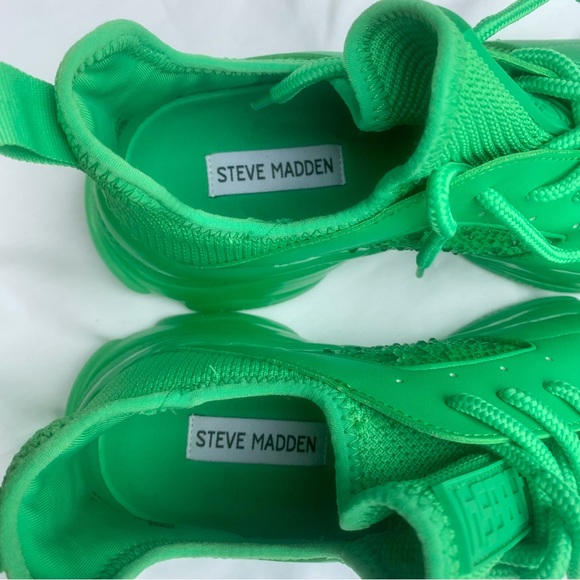 NEW Steve Madden Women's Maxima Rhinestone-trim Trainer Sneakers In Green Multi - Picture 4 of 7